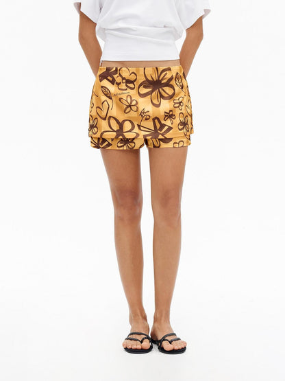 AFTADAWN Handpainted Plaid Print Low Waist A Line Women&