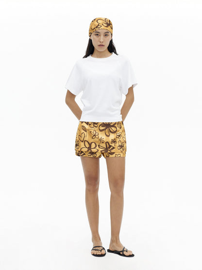 AFTADAWN Handpainted Plaid Print Low Waist A Line Women&
