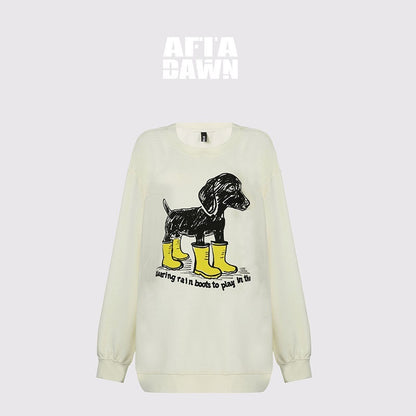 AFTADAWN_Heavyweight_Textured_Dachshund_Print_Loose_Fit_Women&