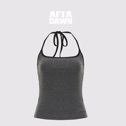 AFTADAWN_High_Elasticity_Contrast_Backless_Halter_Top_with_Tapered_Waist_Fold_Pants_MISSTT