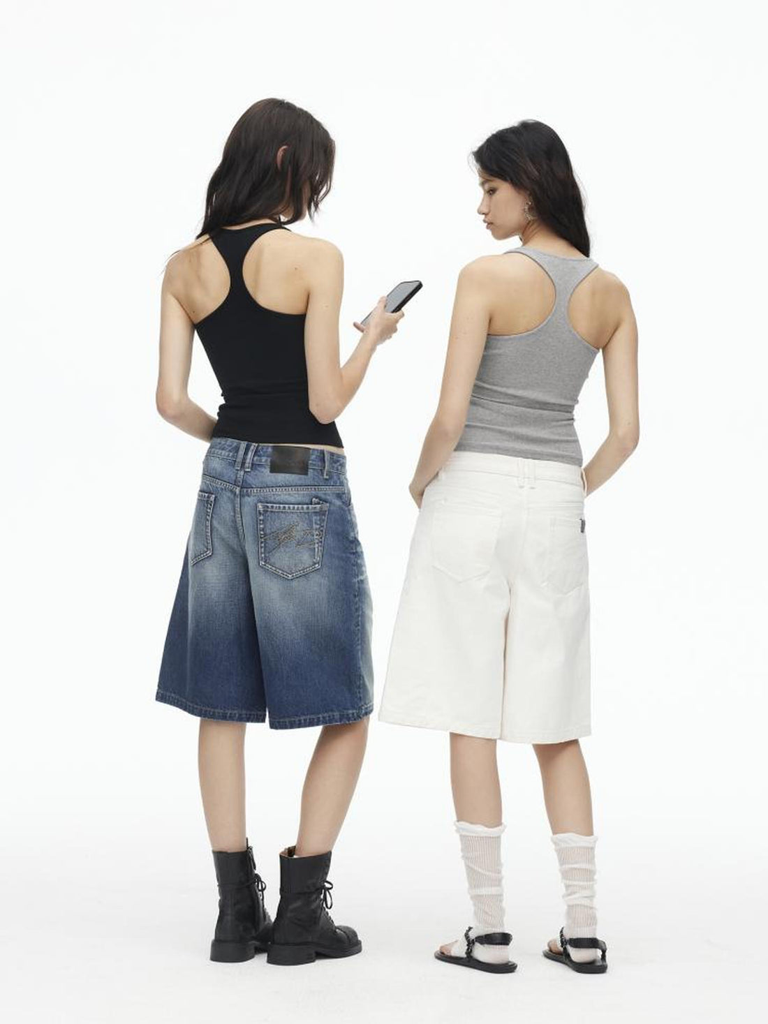 AFTADAWN High Weight Cotton U Back Ribbed Slim Tank Top