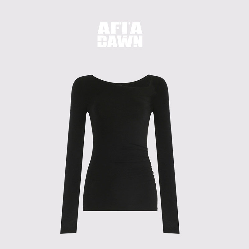 AFTADAWN_Khaki_Asymmetric_Pleated_Shoulder_Women&
