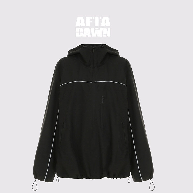 AFTADAWN_Khaki_Breathable_Hooded_Reflective_Stripe_Women&