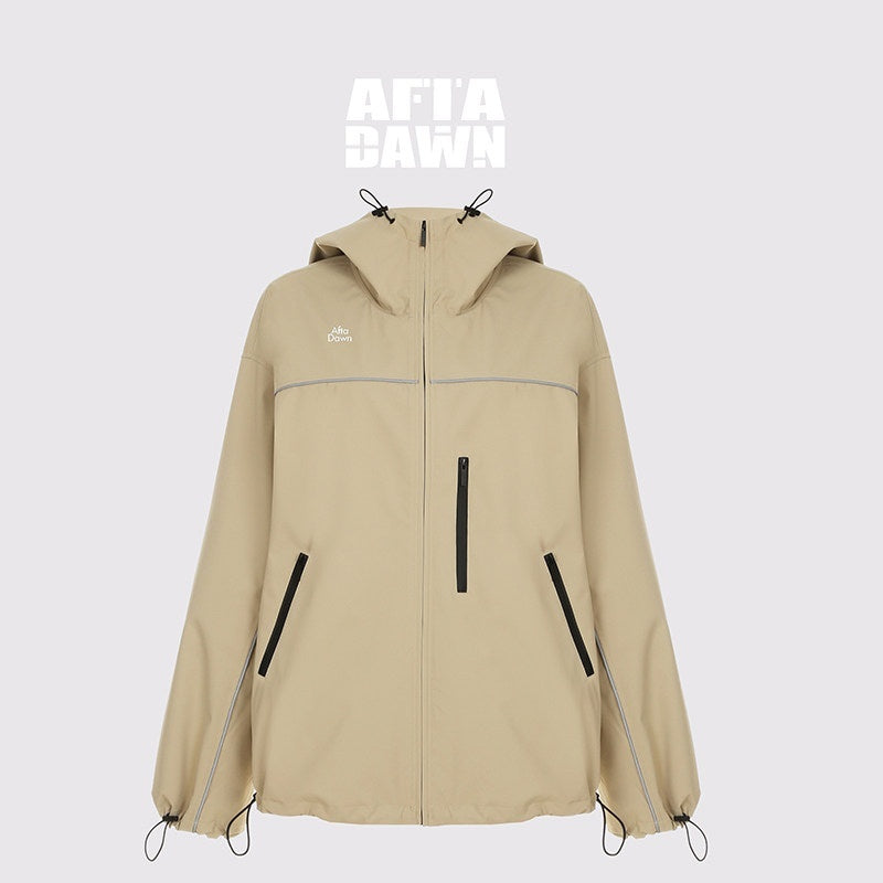 AFTADAWN_Khaki_Breathable_Hooded_Reflective_Stripe_Women&