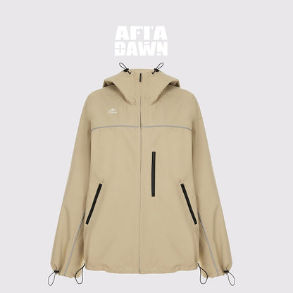AFTADAWN_Khaki_Breathable_Hooded_Reflective_Stripe_Women&