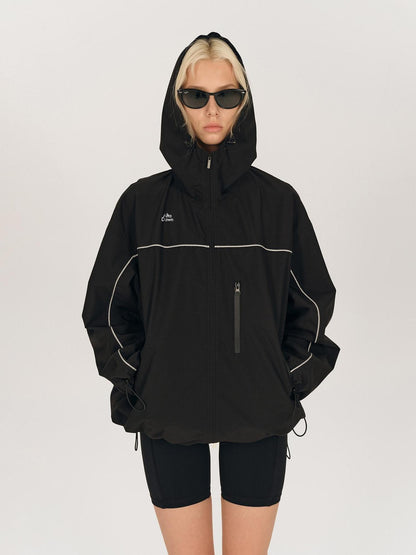AFTADAWN Khaki Breathable Hooded Reflective Stripe Women&