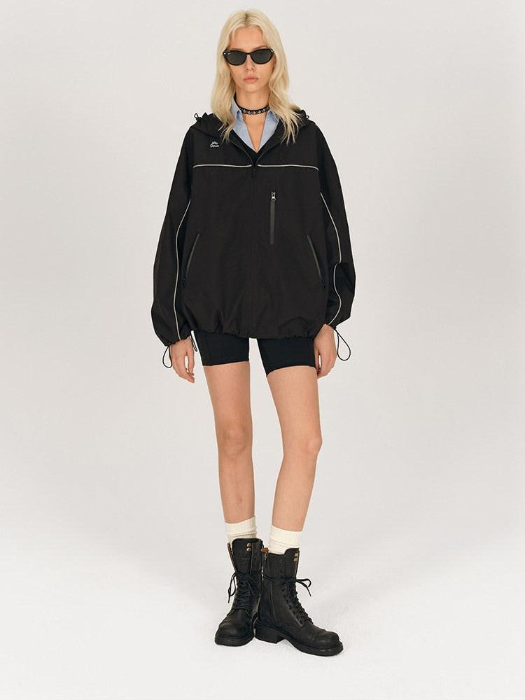 AFTADAWN Khaki Breathable Hooded Reflective Stripe Women&