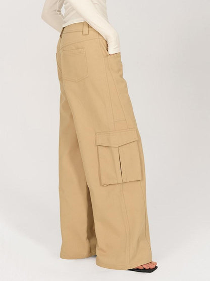 AFTADAWN Khaki Deconstructed 3d Pocket Cargo Women&