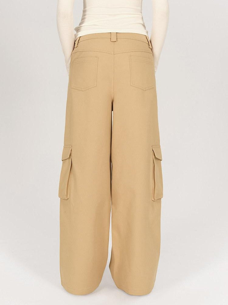 AFTADAWN Khaki Deconstructed 3d Pocket Cargo Women&