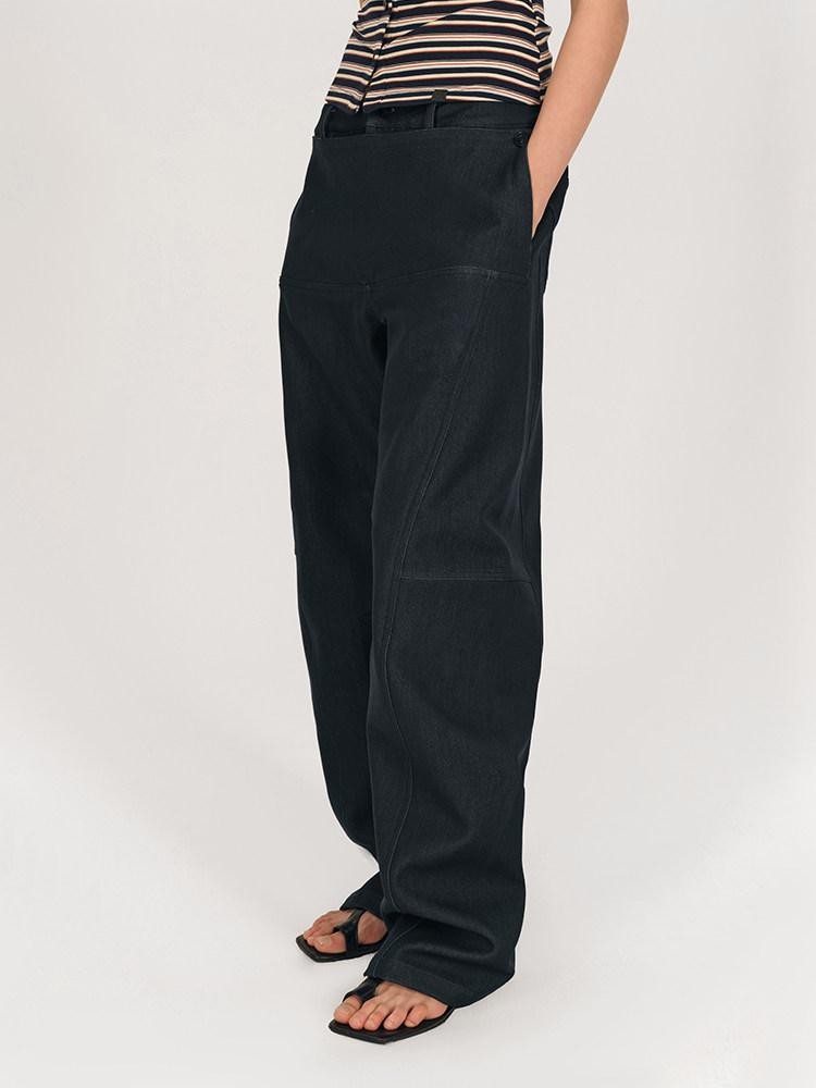 AFTADAWN Khaki Detachable Flap Split Pleat Structured Cut Cargo Women&