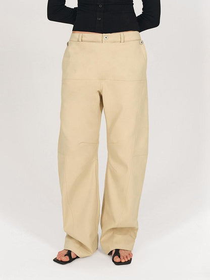 AFTADAWN Khaki Detachable Flap Split Pleat Structured Cut Cargo Women&
