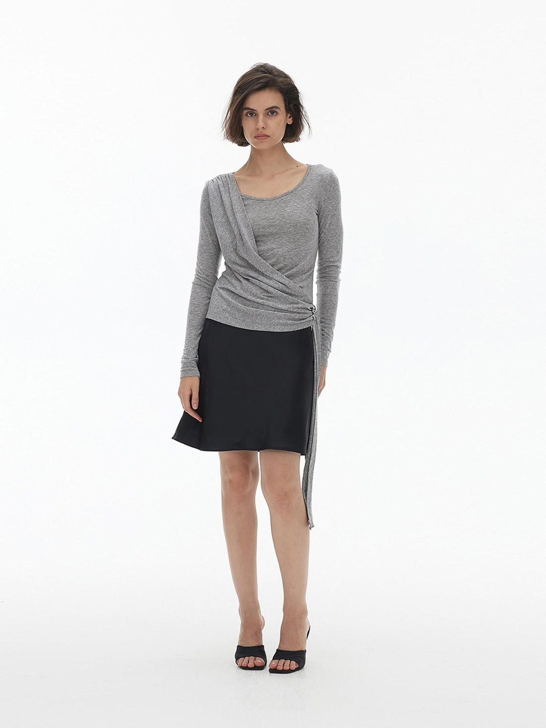 AFTADAWN Knitted Twist Front Slim Fit Lyocell Merino Wool Women&