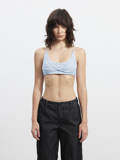 AFTADAWN Lace Spliced Removable Padded Slim Fit Women&