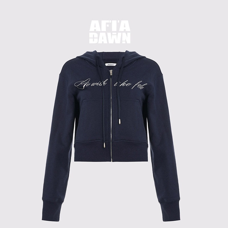 AFTADAWN_Letter_Embroidery_Hooded_Crop_Loose_Pants_Women&