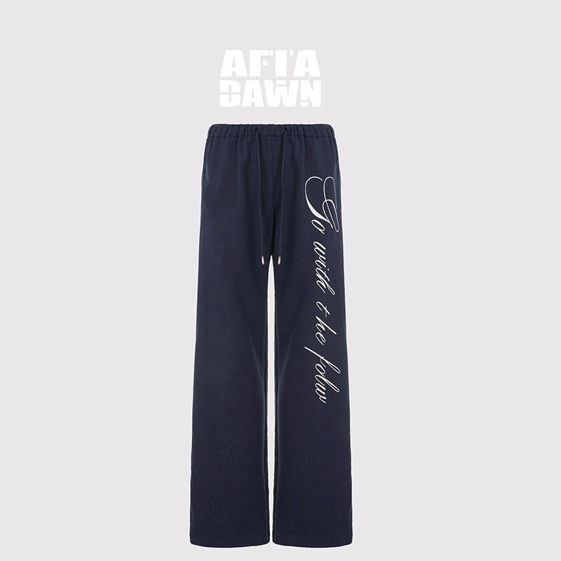 AFTADAWN_Letter_Embroidery_Hooded_Crop_Loose_Pants_Women&