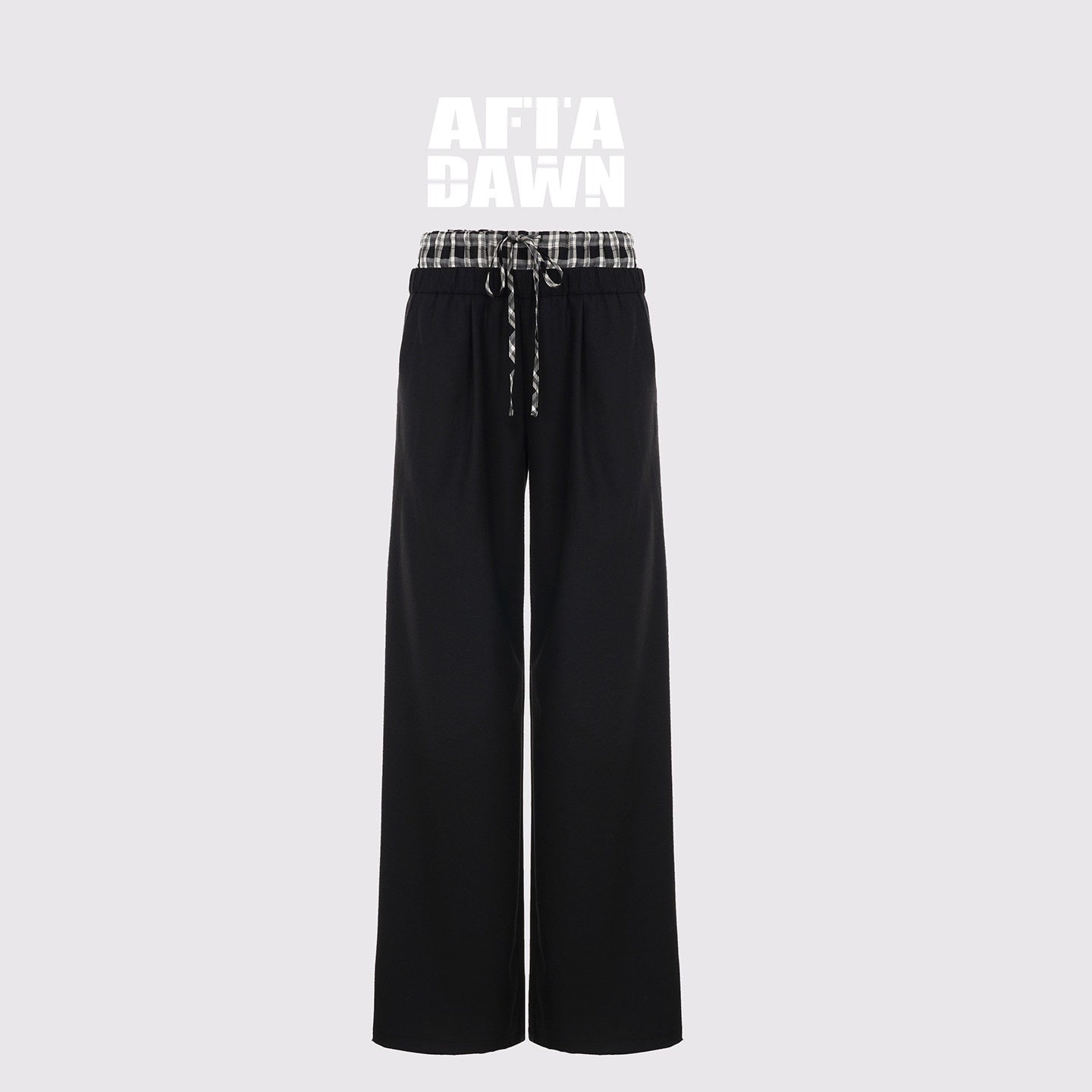 AFTADAWN_Lightweight_Check_Patchwork_Drawstring_Women&