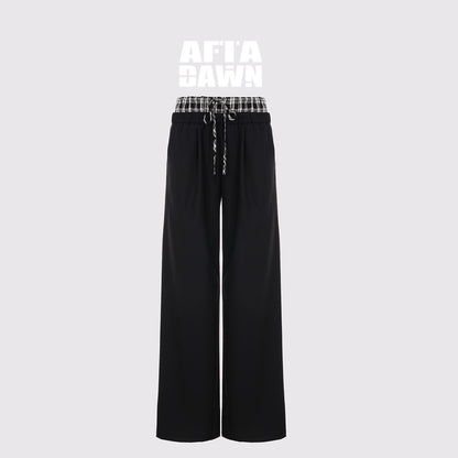 AFTADAWN_Lightweight_Check_Patchwork_Drawstring_Women&