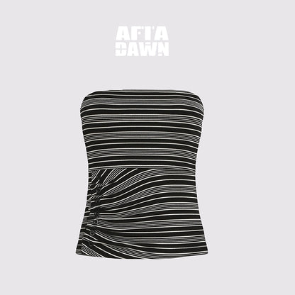 AFTADAWN_Lycocell_Textured_Stretch_Wrap_Top_V-neck_T-shirt_Long_Sleeve_MISSTT