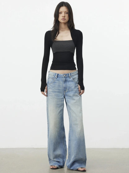 Lyocell Wool Blend Fitted Mock Neck Top T-shirt