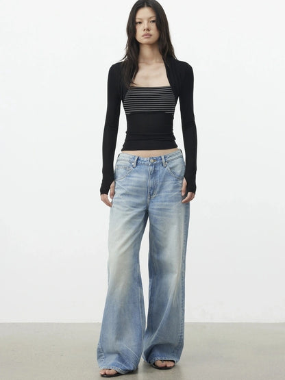 Lyocell Wool Blend Fitted Mock Neck Top T-shirt