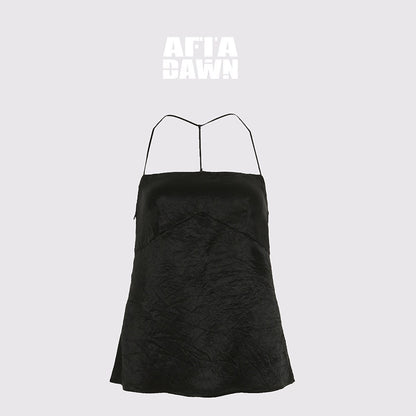 AFTADAWN_Matte_Micro_Crinkle_Halter_Backless_Women&