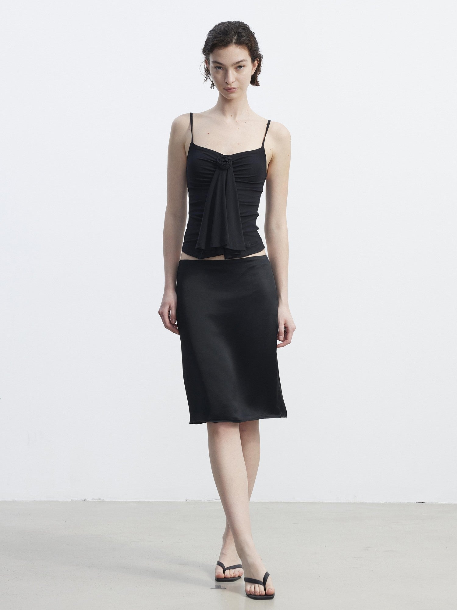 AFTADAWN Matte Satin Low Rise Bodycon Side Zipper Women&
