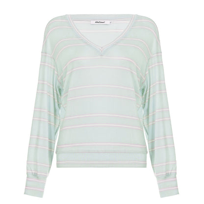 AFTADAWN_Mint_Contrast_Stripe_V-neck_Women&