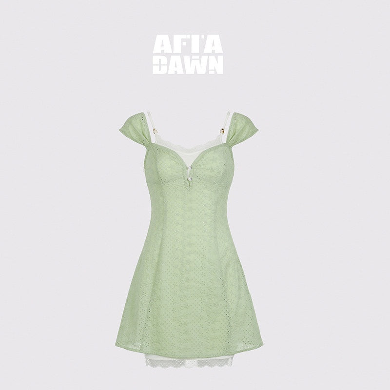 AFTADAWN_Mint_Green_Jacquard_Lace_Halter_Women&