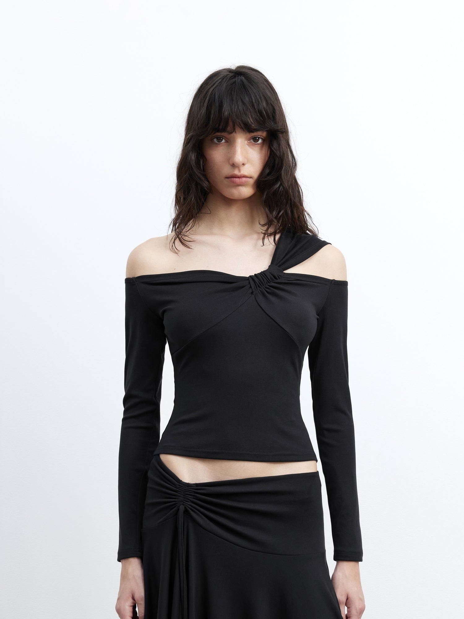 Modal Midi Skirt With Drawstring Waist And Flared Hem