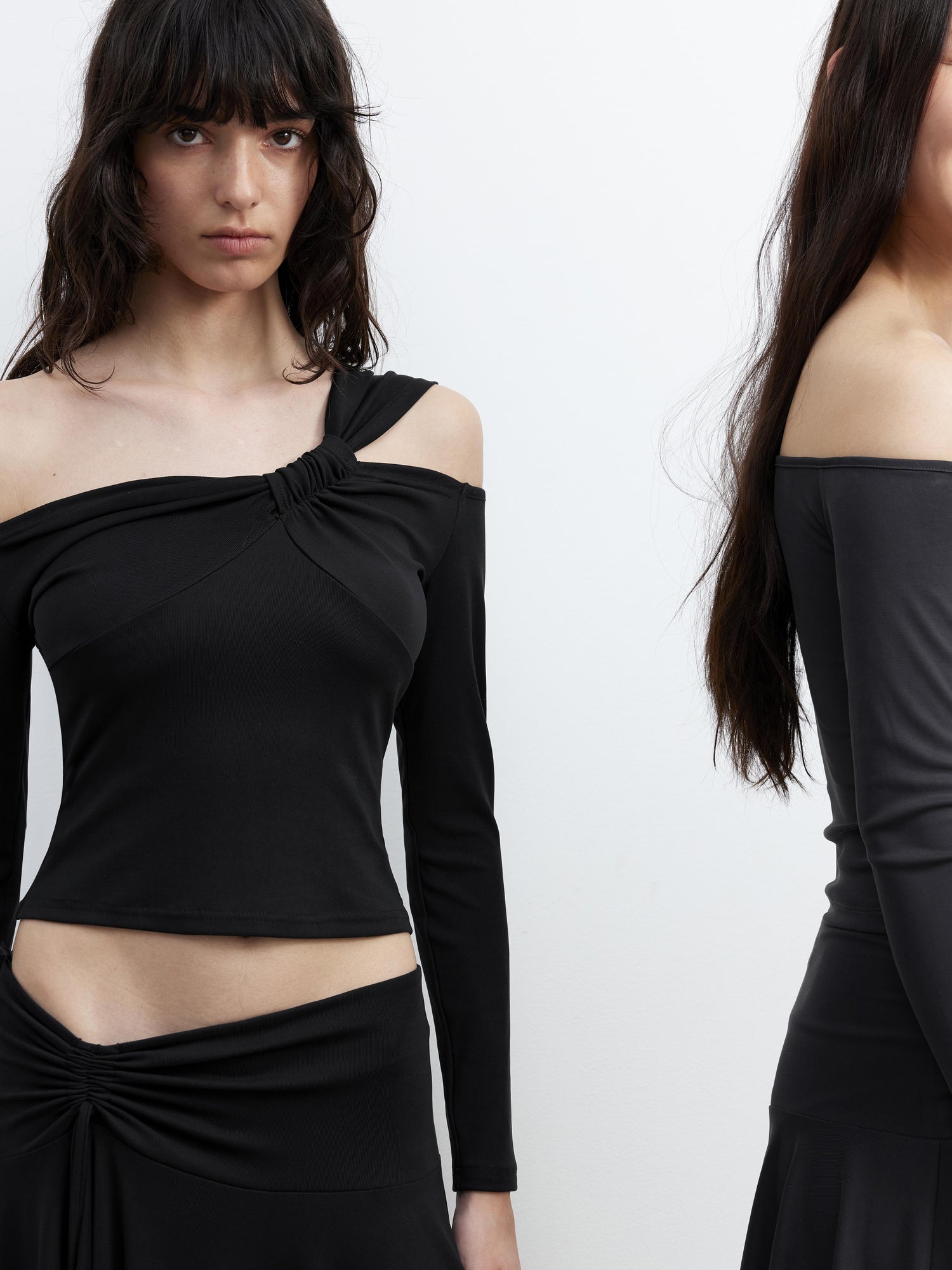 Modal Midi Skirt With Drawstring Waist And Flared Hem