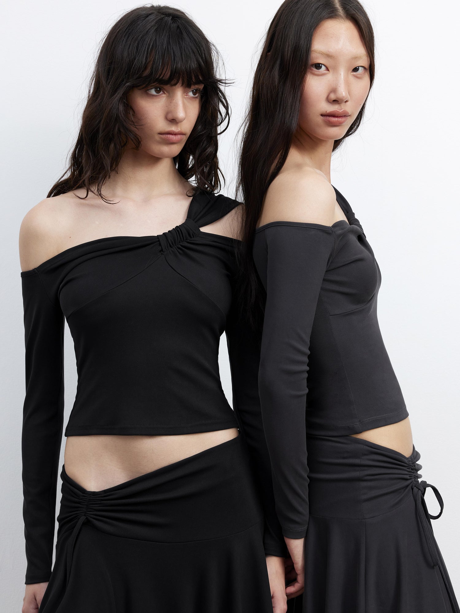 Modal Midi Skirt With Drawstring Waist And Flared Hem