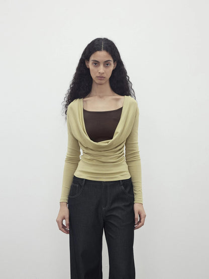 Modal Slit Back Beaded Detail Long Sleeve Top