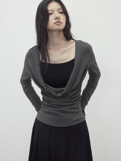 Modal Slit Back Beaded Detail Long Sleeve Top