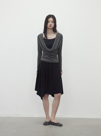 AFTADAWN Modal Slit Back Beaded Detail Long Sleeve Top