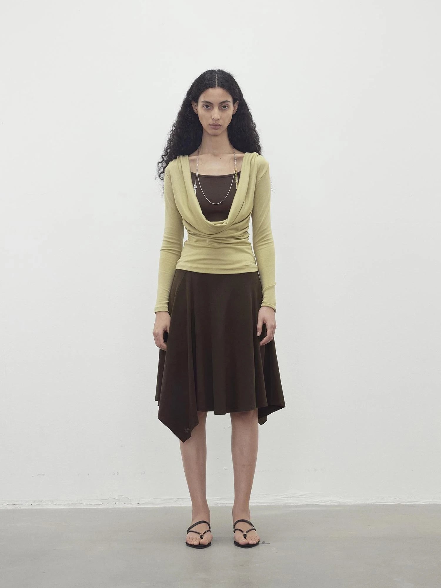 Modal Slit Back Beaded Detail Long Sleeve Top