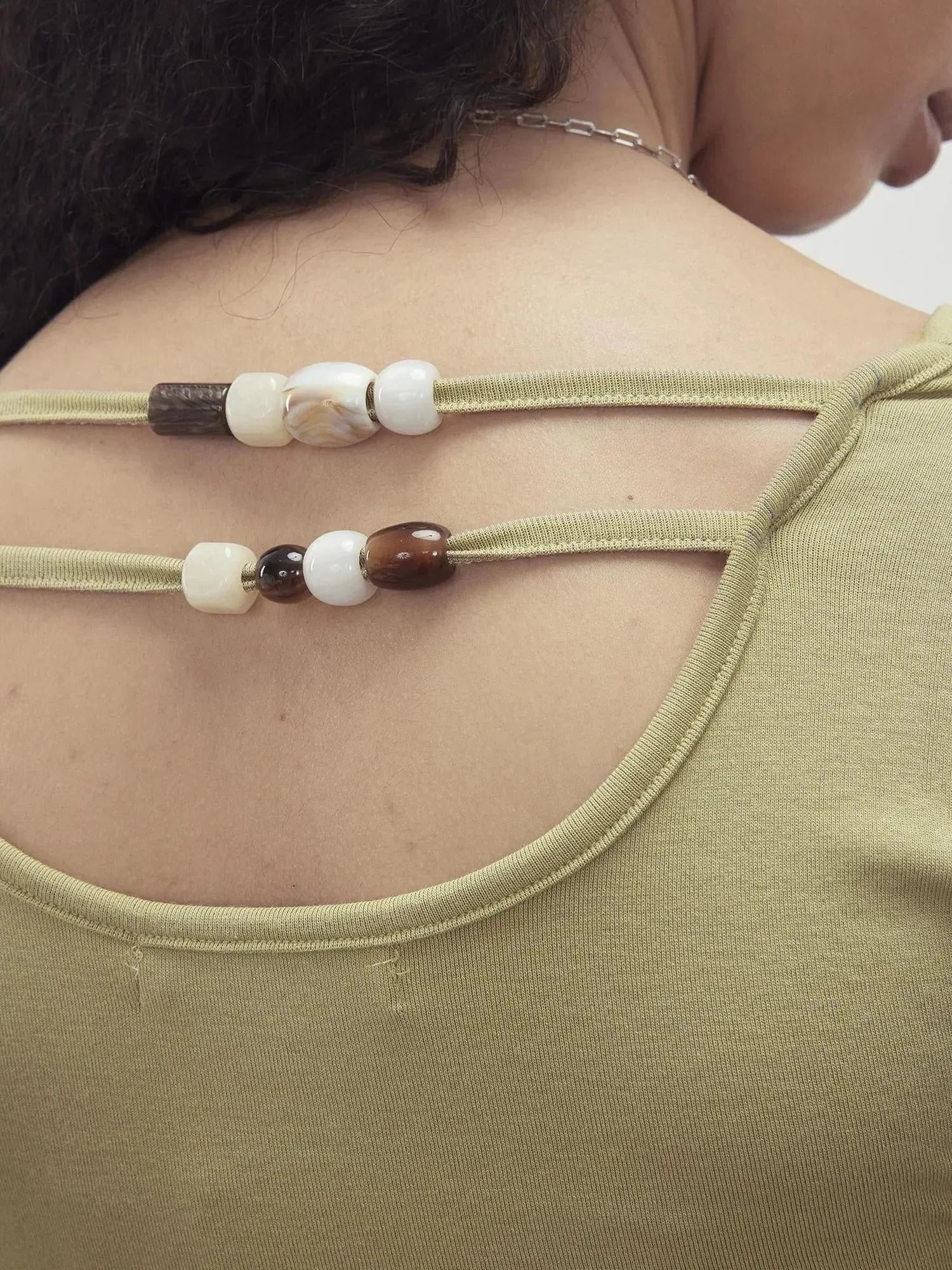 Modal Slit Back Beaded Detail Long Sleeve Top