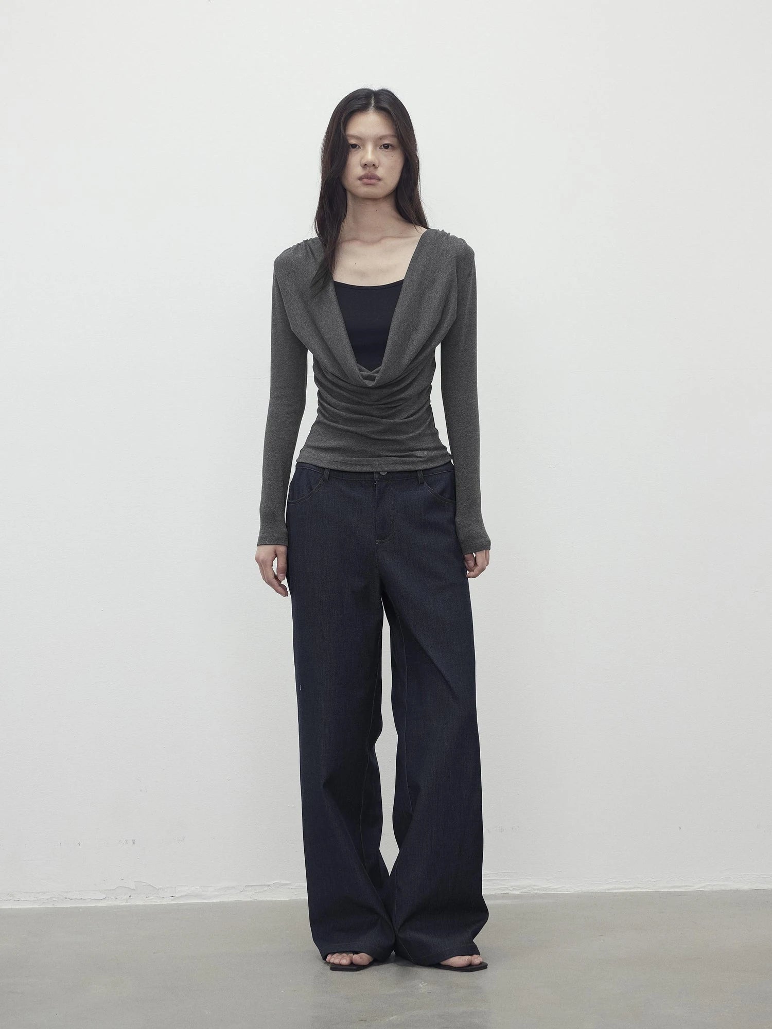 Modal Slit Back Beaded Detail Long Sleeve Top