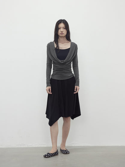 AFTADAWN Modal Slit Back Beaded Detail Long Sleeve Top