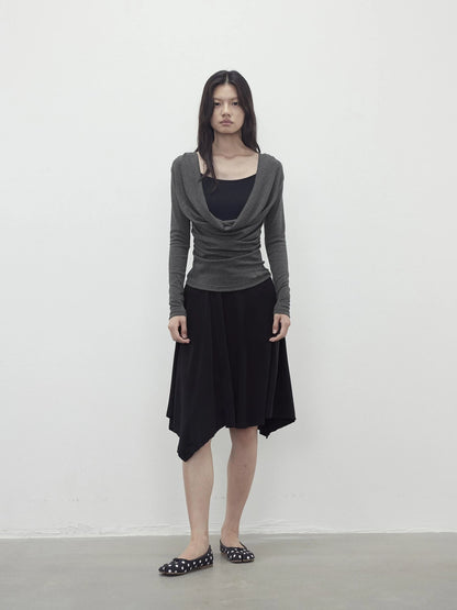 Modal Slit Back Beaded Detail Long Sleeve Top