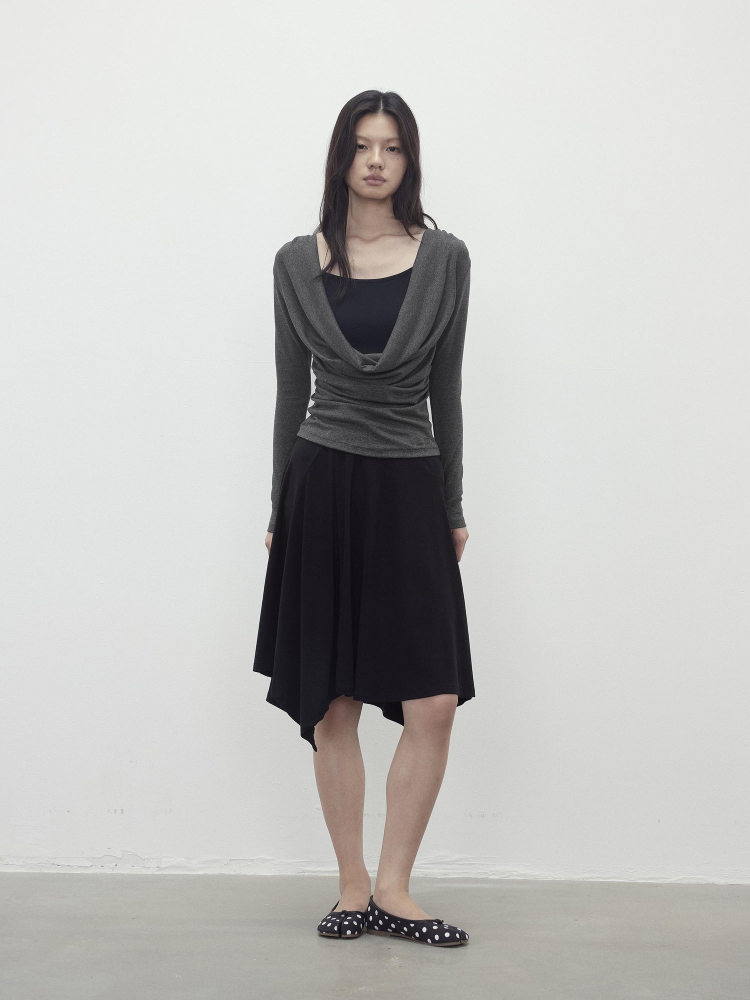 AFTADAWN Modal Slit Back Beaded Detail Long Sleeve Top