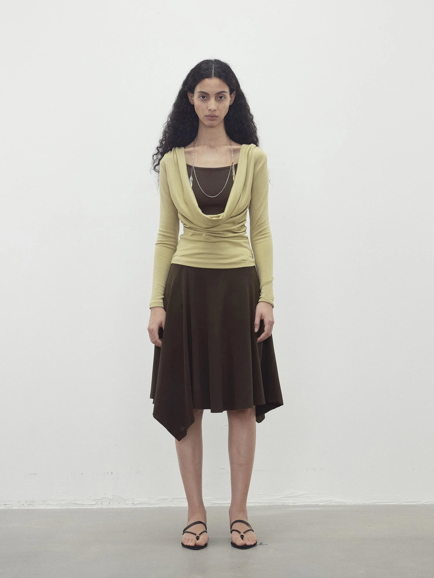 Modal Slit Back Beaded Detail Long Sleeve Top