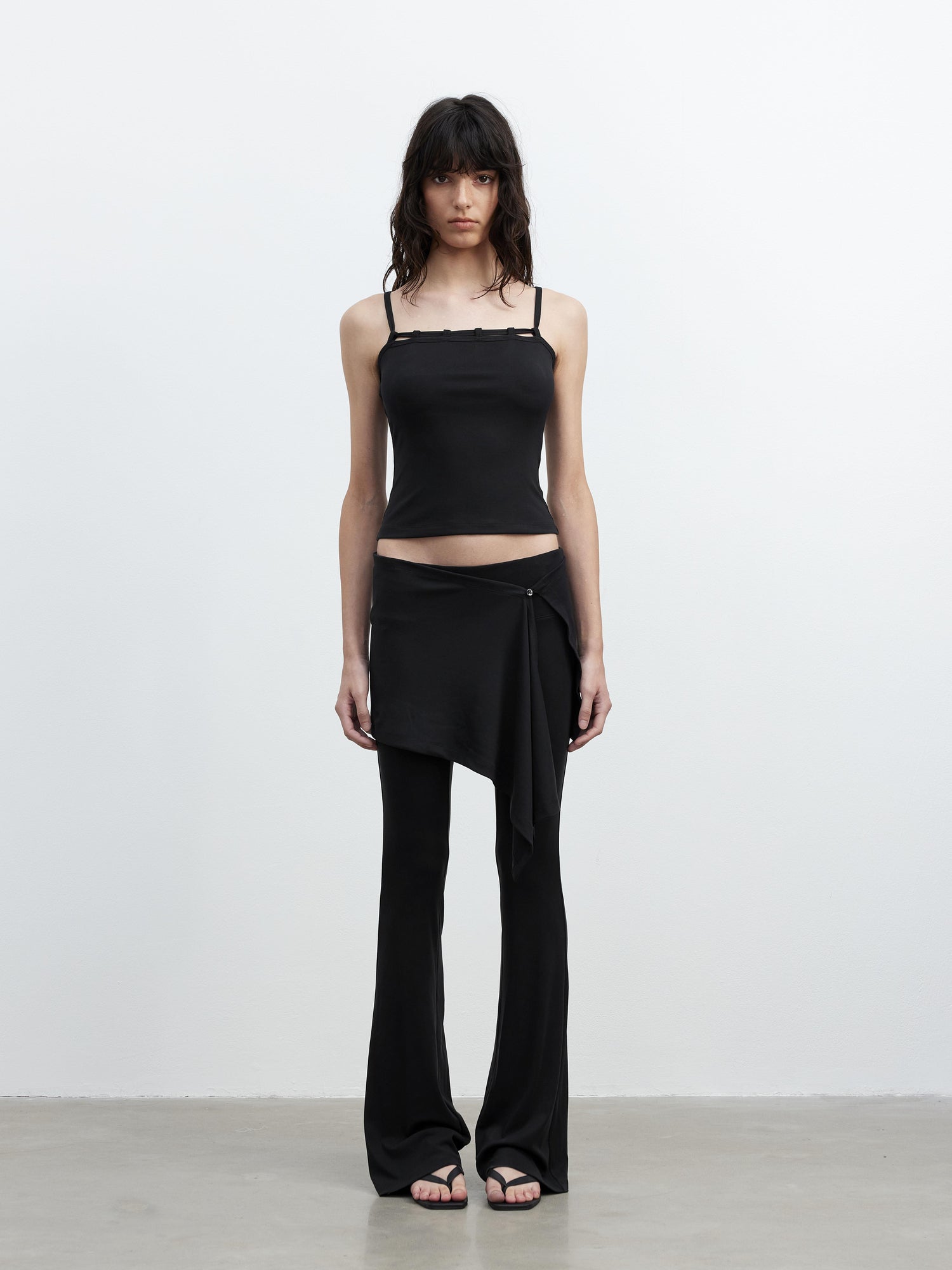 AFTADAWN Modal Strap Camisole With Detachable Skirt Pants Set