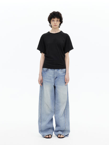 AFTADAWN Modal V-neck Side Zip Waist Defining Top