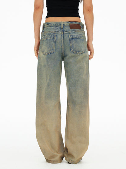 AFTADAWN Muddy Tie Dye Distressed Ripped Women&