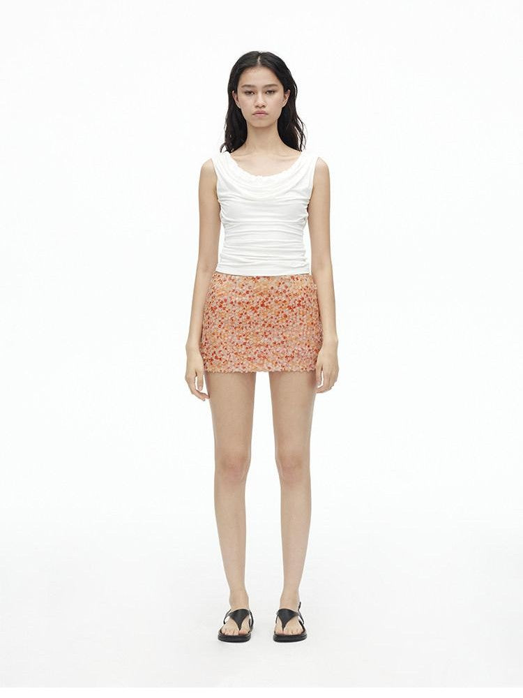 AFTADAWN Multicolor Sequined Mesh Low Rise Lined Women&