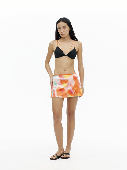 AFTADAWN Oil Painting Gradient Sequin Low Waist A Line Skirt