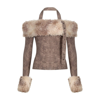 AFTADAWN_Ombre_Batik_Fur_Trim_Off_Shoulder_Women&