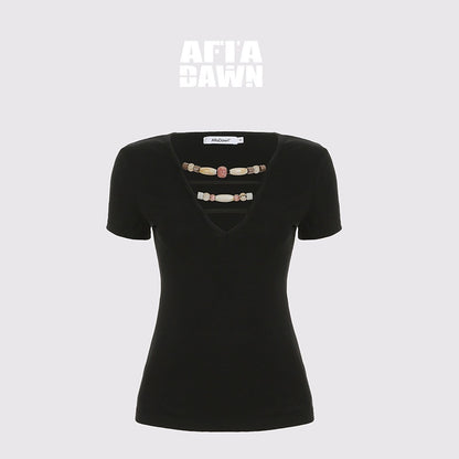 AFTADAWN_Ombre_Beaded_Cutout_Deep_V_Slim_Fit_Women&