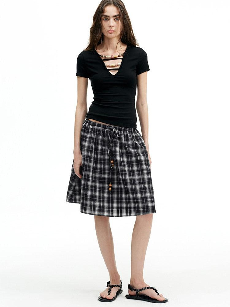 AFTADAWN Ombre Beaded Cutout Deep V Slim Fit Women&