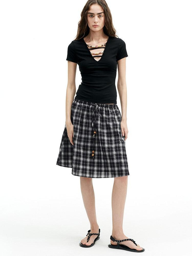 AFTADAWN Ombre Beaded Cutout Deep V Slim Fit Women&